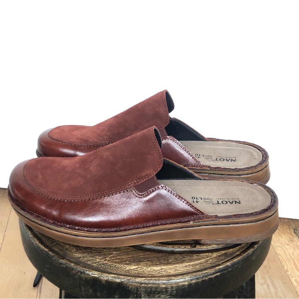 Naot Brown Leather Mules